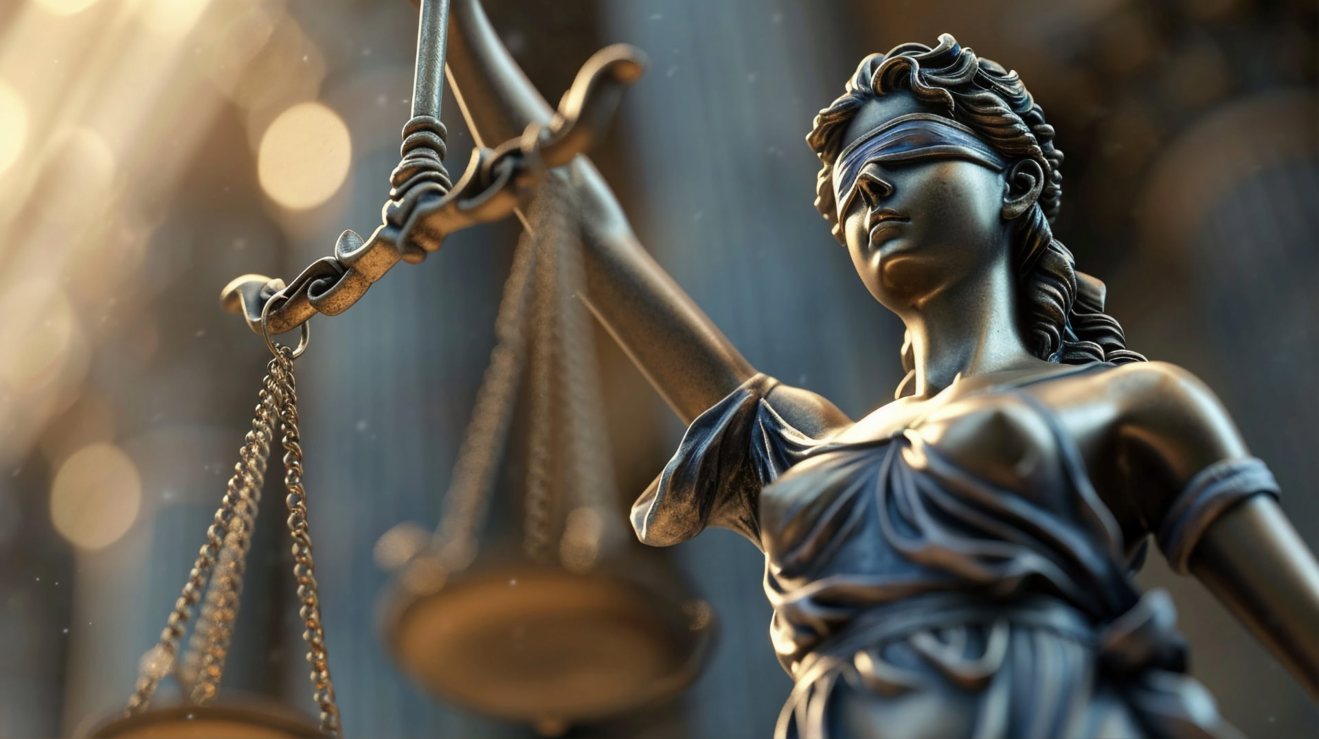 Estátua da Justiça com balança - Grandal Advocacia